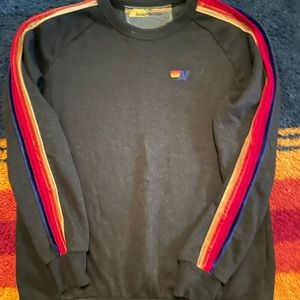 AV Velvet Striped Crew Sweatshirt